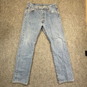 Levi's 501 Original Jeans Mens 33x32 Blue Good Button Fly Straight Leg Denim